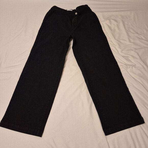 Oak and Front Wide leg Black Jeans Size Large - Picture 1 of 6